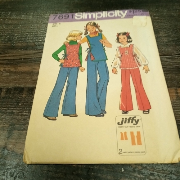 Vintage Simplicity Sewing Pattern 7691 Girl's Pants Tunic Top Size 8 Uncut - Picture 1 of 1